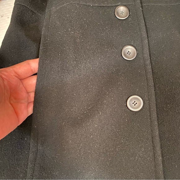 Albert Nipon Studio Women's Wool Long Coat Front Buttons Closure Pockets Black 6 - Picture 7 of 16
